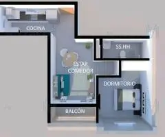 Apartamento 45.32 m2 en Conjunto Residencial Los Jazmines II