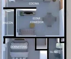 Apartamento 45.73 m2  en Conjunto Residencial Los Jazmines II