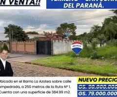 Terreno en el Barrio La Azotea, San Juan del Paraná.