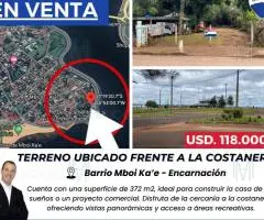 Terreno ubicado frente a la costanera del barrio Mboi Ka’e.