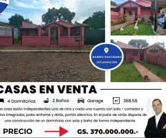 Dos casas ubicadas en el Barrio San Isidro de Encarnación.