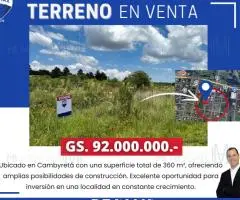 Terreno ubicado en el distrito de Cambyretá.